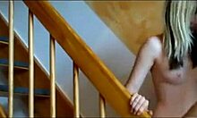 i watch my naughty blonde gf choke on my massive pole while sucking it deep.