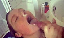 hairy fellow delivers facial to slutty eighteen-plus bimbo in shower