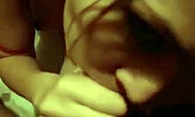 Girlfriend on knees sucks horny cock