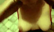 Girlfriend on knees sucks horny cock