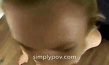 Blonde Girlfriend Craves Penis in POV Blowjob, Cum on Ass