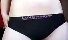 Chubby pasty chick masturbates in her red bedroom