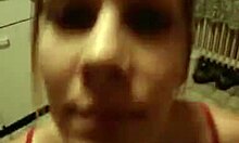 Girlfriend on knees sucks horny cock