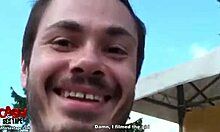 fancy blonde bitch strips naked slowly at her outdoor picnic