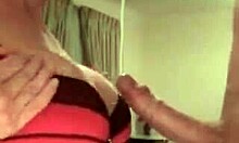 Smoking Babe Gets Spunk on Soft Tits