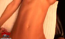 Czech pornstar teases with footjob and big tits