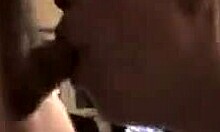 blonde girlfriend skillfully deepthroats interracial cock in homemade video