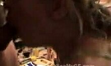 blonde girlfriend skillfully deepthroats interracial cock in homemade video