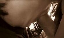 mature slut deepthroats blindfolded cock