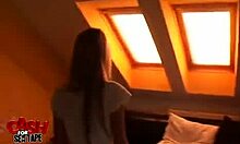 Czech pornstar teases with footjob and big tits