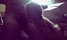 Horny blonde babe sucking fat cock on webcam