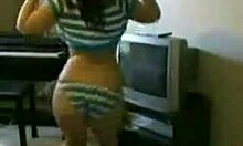 cute brunette teen dancing in panties on webcam