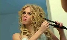 Blonde With Tattoo Teases In See-Through Panties.