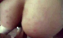 Amateur babe plays with dong in stockings