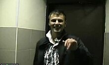 Hey, that blonde with glasses is stripping and getting ready for some pounding action.