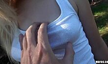 Kinky redhead exgf gets hot for two hot guys in a series of scenes