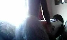 With camera on, he fucks her doggy style on the bed