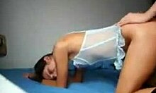 black-haired cutie moans as she's fucked doggystyle