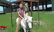 Green-Eyed Young 18+ Slut SUCKS Cock OUTDOOR In Nature