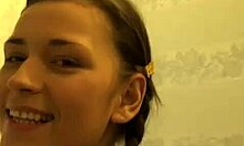 A natural tits is wet and wild and also has a small ass tattoo