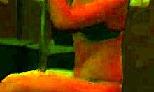 Hey, that blonde with glasses is stripping and getting ready for some pounding action.