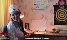 healthy girlfriend in sexy uniform feels intense pleasure getting slammed hard in doggystyle.