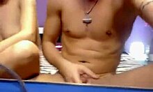 brown-haired woman in stockings on webcam