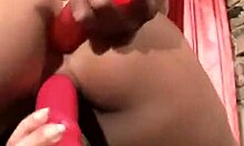 Amateur Brunette Cutie Spreads for Two Monster Dildos in Solo Masturbation