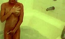 Girl With Ankle Tattoo Touches Herself In Bathroom