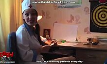 healthy girlfriend in sexy uniform feels intense pleasure getting slammed hard in doggystyle.