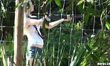 Kinky redhead exgf gets hot for two hot guys in a series of scenes