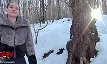 i watch petite tramp and fat fella warm up outdoors