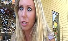 Big Boobed Blonde Bitch Masturbates in Close-Up.