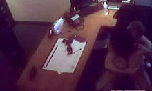 Amateur GF rides huge penis at office!