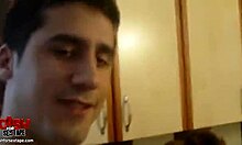 gal in clothes sucks cock outdoor and swallows