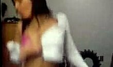 sexy slutty girlfriend dances in her stylish webcam outfit