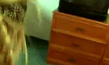 Blonde with firm tits sucks large penis