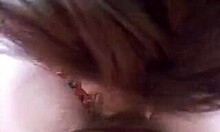 Naughty teen 18+ takes cock deep in mouth for blowjob and cum on tits POV