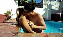 Big Tits Latina Teases Boyfriend by the Pool