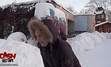 Outdoor gf homemade video with naughty couple giving handjob