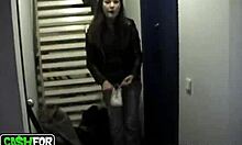 amateur cutie eating sandwich and playing with partner