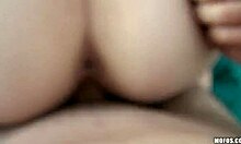 A brunette enjoys a POV intimate moment