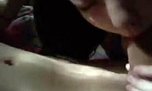 Young oriental girlfriend enjoys giving oral to partner