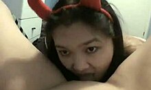 Cute girls in disguises fuck in a home video