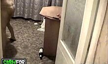 amateur cutie eating sandwich and playing with partner