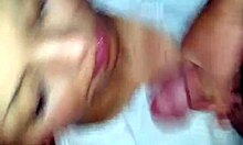 Cock Starved Young 18+ Latina Face Fucked and Eating Cum