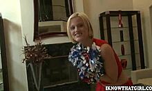 Incredible Light-Haired Slut Sucks Boyfriends Balls In Pov Blowjob