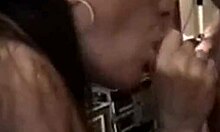 I hot brunette MILF swallow my husbands dick whole