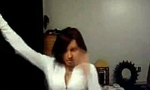 sexy slutty girlfriend dances in her stylish webcam outfit