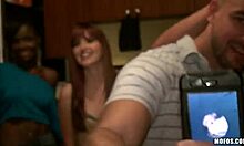 Steamy couple films action with phone